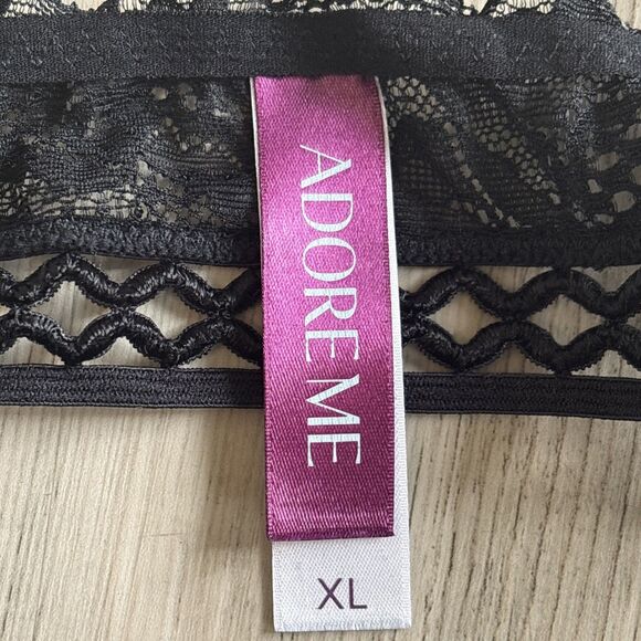 Adore Me Zig Zag Criss Cross Lace Lingerie NWOT Size xL - Picture 4 of 10